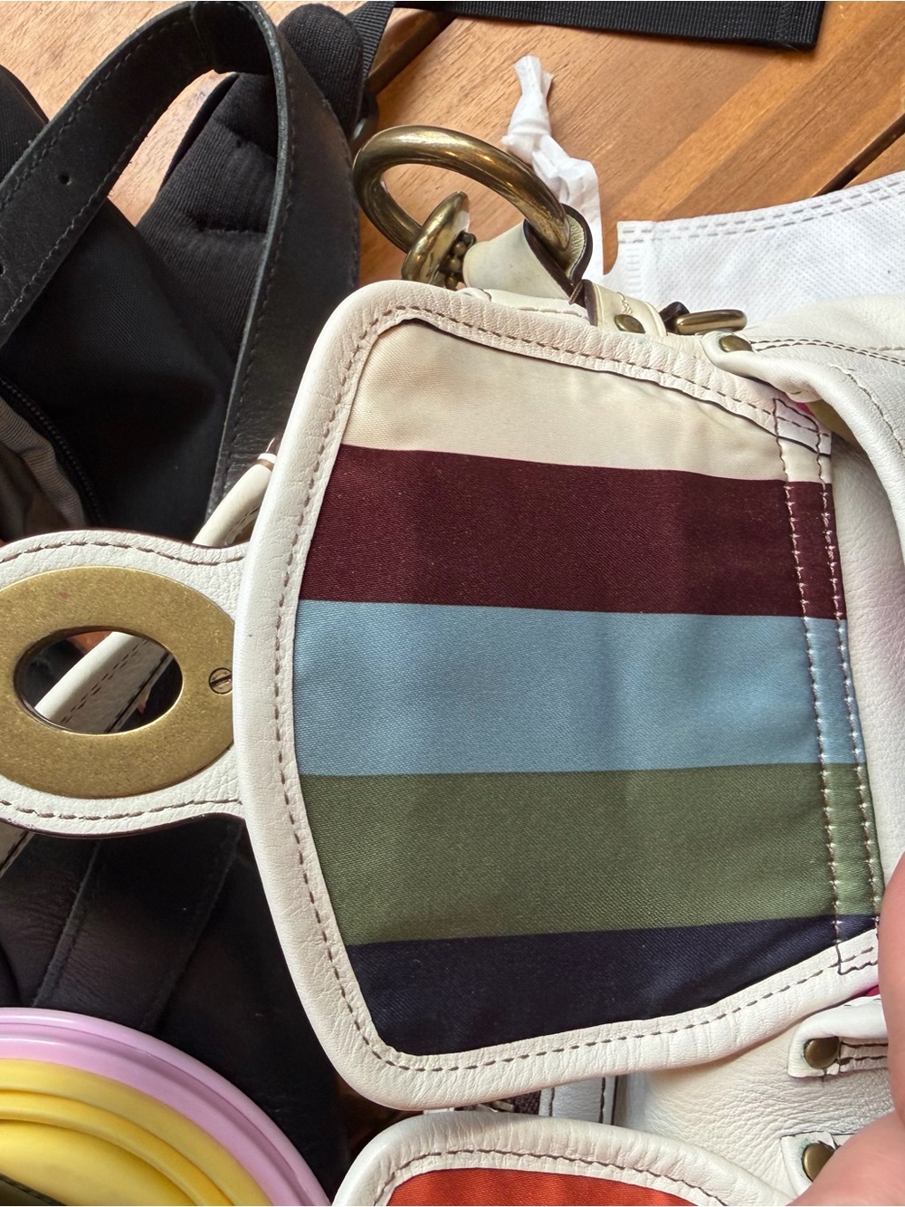 Coach White 65th Anniversary Legacy Leather Double-Front Pocket Shoulder Bag - Picture 10 of 13